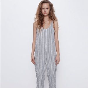 Zara striped jumpsuit